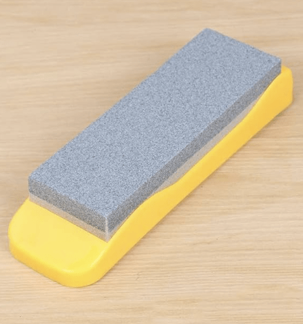 Sharpening Stone Double-Sided Carborundum Whetstone with Plastic Base and Non-Skid Bottom